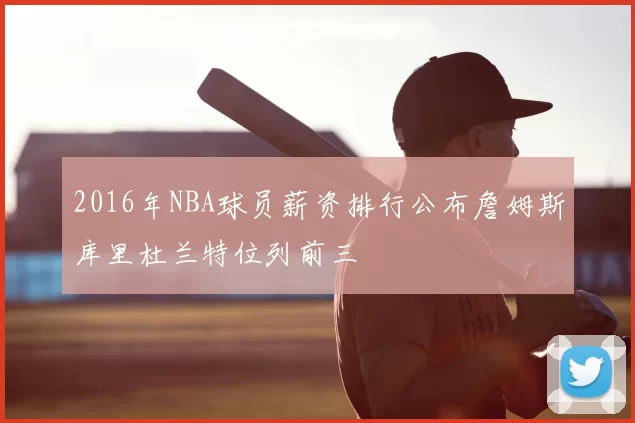 2016年NBA球员薪资排行公布詹姆斯库里杜兰特位列前三