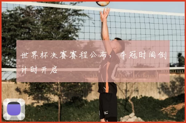世界杯决赛赛程公布,夺冠时间倒计时开启